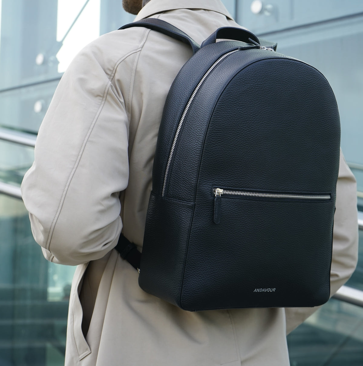 Urban Outfitters AANDD Adam & Davidson Westpack Black Leather Backpack $600 New ADAM - leather backpack – Andavour main image 3
